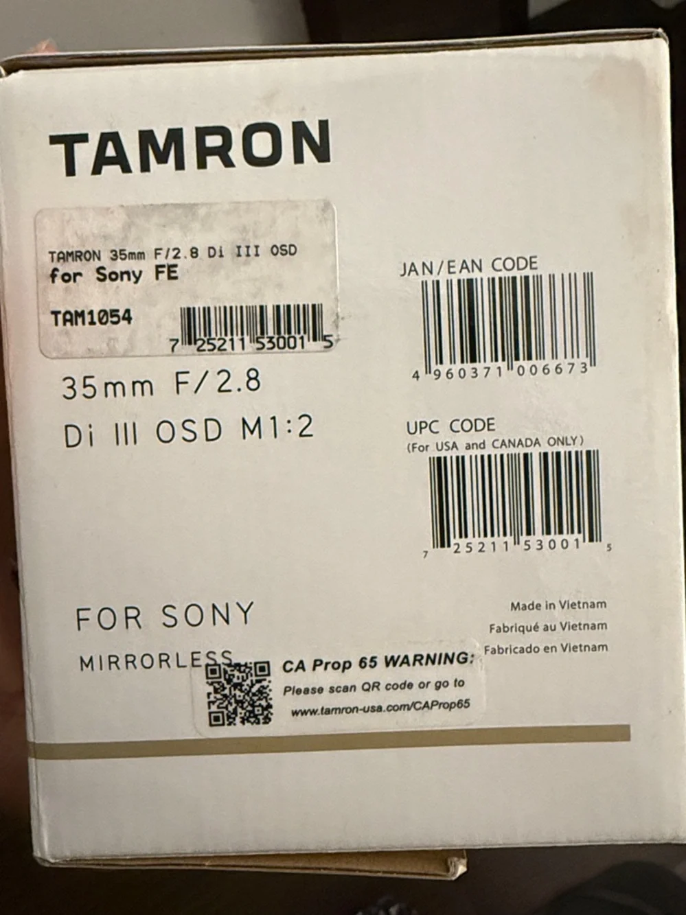 Tamron 35mm F/2.8 Di III OSD M1:2 Lens - Black